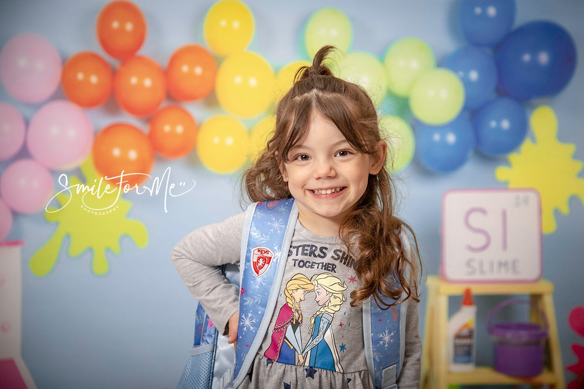 Fox Back To School Vinyl Cake Smash Backdrop with Balloons Designed By Blanca Perez