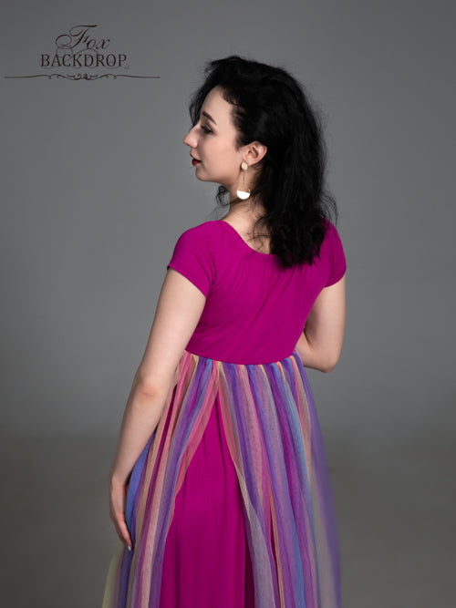 Fox Sexy V Neck Long Colorful Maternity Dress for Photography - Foxbackdrop