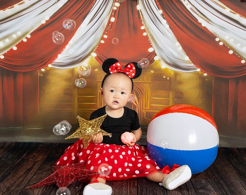 RTS Fox Circus Music Stage Vinyl Photography Backdrop