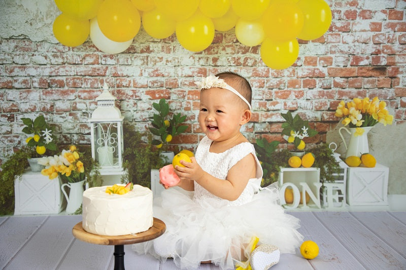 Fox Birthday Yellow Balloon Lemon Vinyl Backdrop Designed By Joy Perez