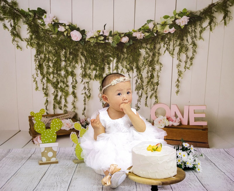 Fox Vinyl Children Spring Birthday Backdrop Design by Kali
