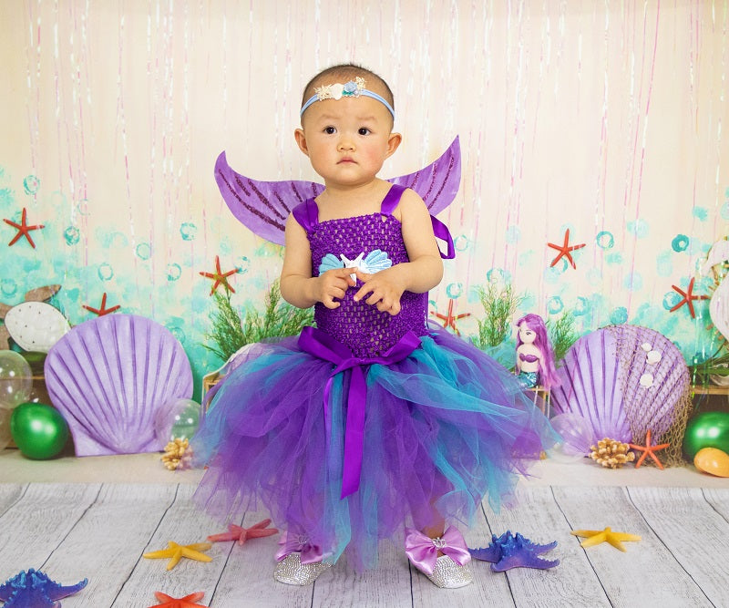 Fox Mermaid Girl's Birthday Vinyl Backdrop Designed By Blanca Perez