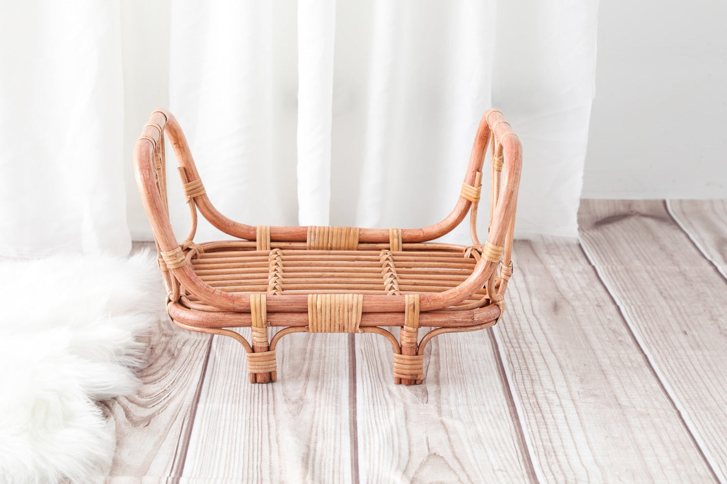 Fox Retro Bamboo Crib for Newborn Photo Props - Foxbackdrop