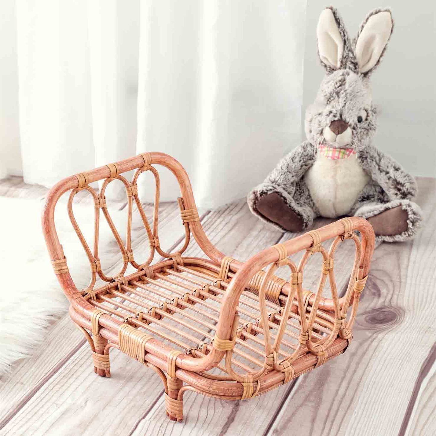 Fox Retro Bamboo Crib for Newborn Photo Props - Foxbackdrop