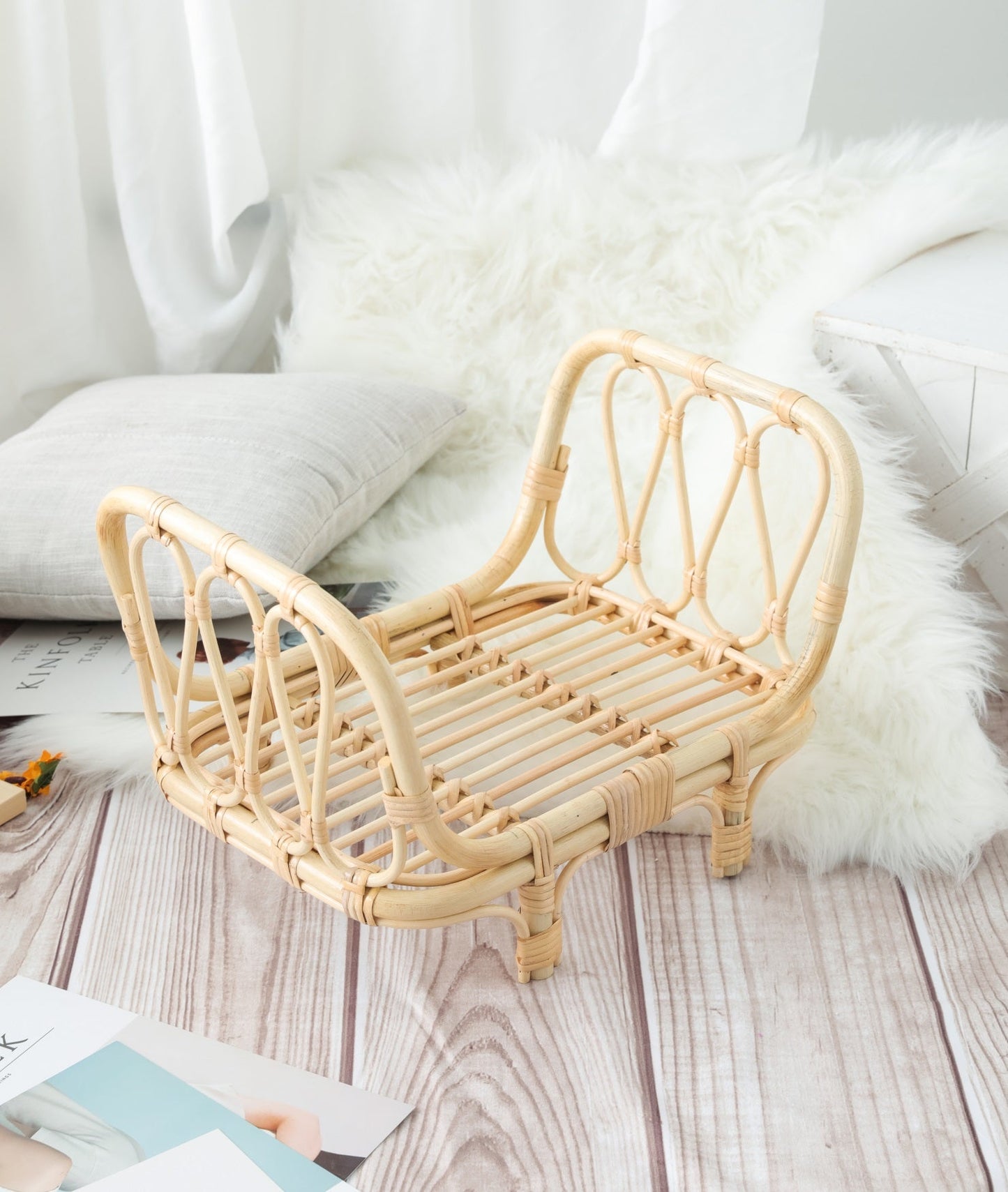 Fox Retro Bamboo Crib for Newborn Photo Props - Foxbackdrop