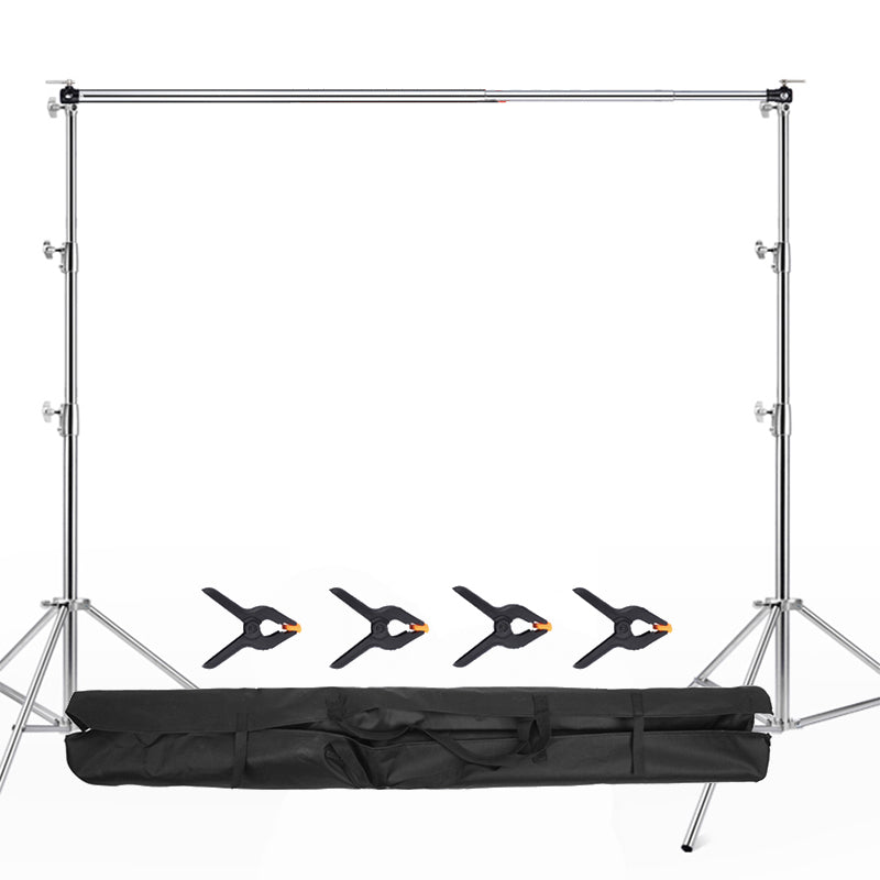 Fox 3x2.8m Stainless Steel Equipment Framework Telescopic Stand Adjustable Photographic Backdrop Display Stand - Foxbackdrop
