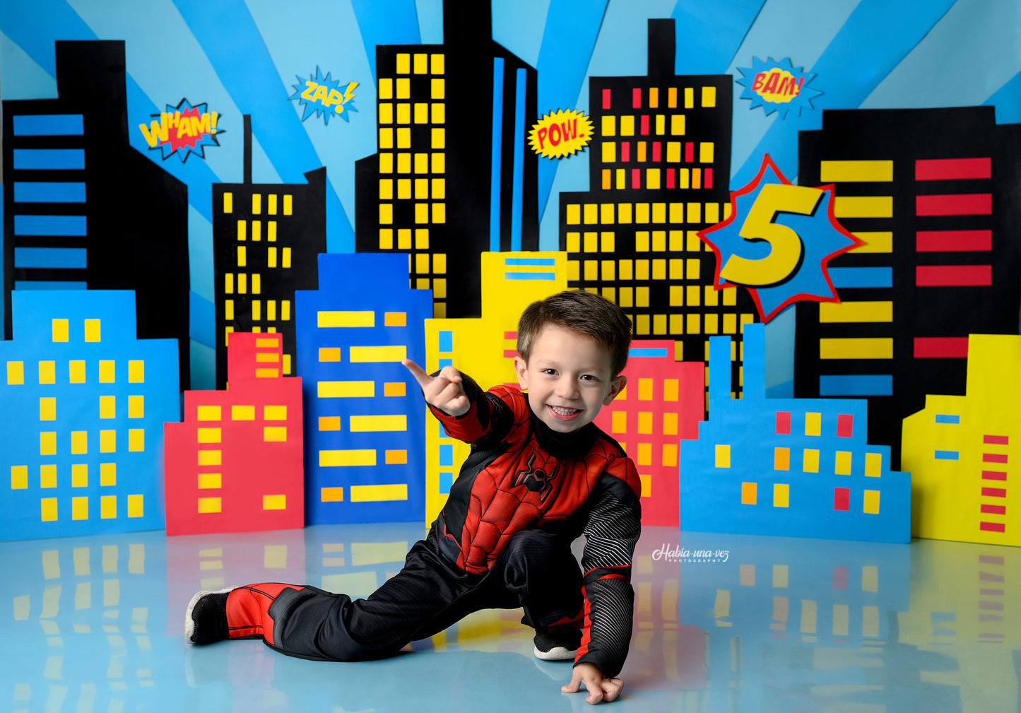 Fox Super Hero Vinyl/Fabric Backdrop Designed by Claudia Uribe