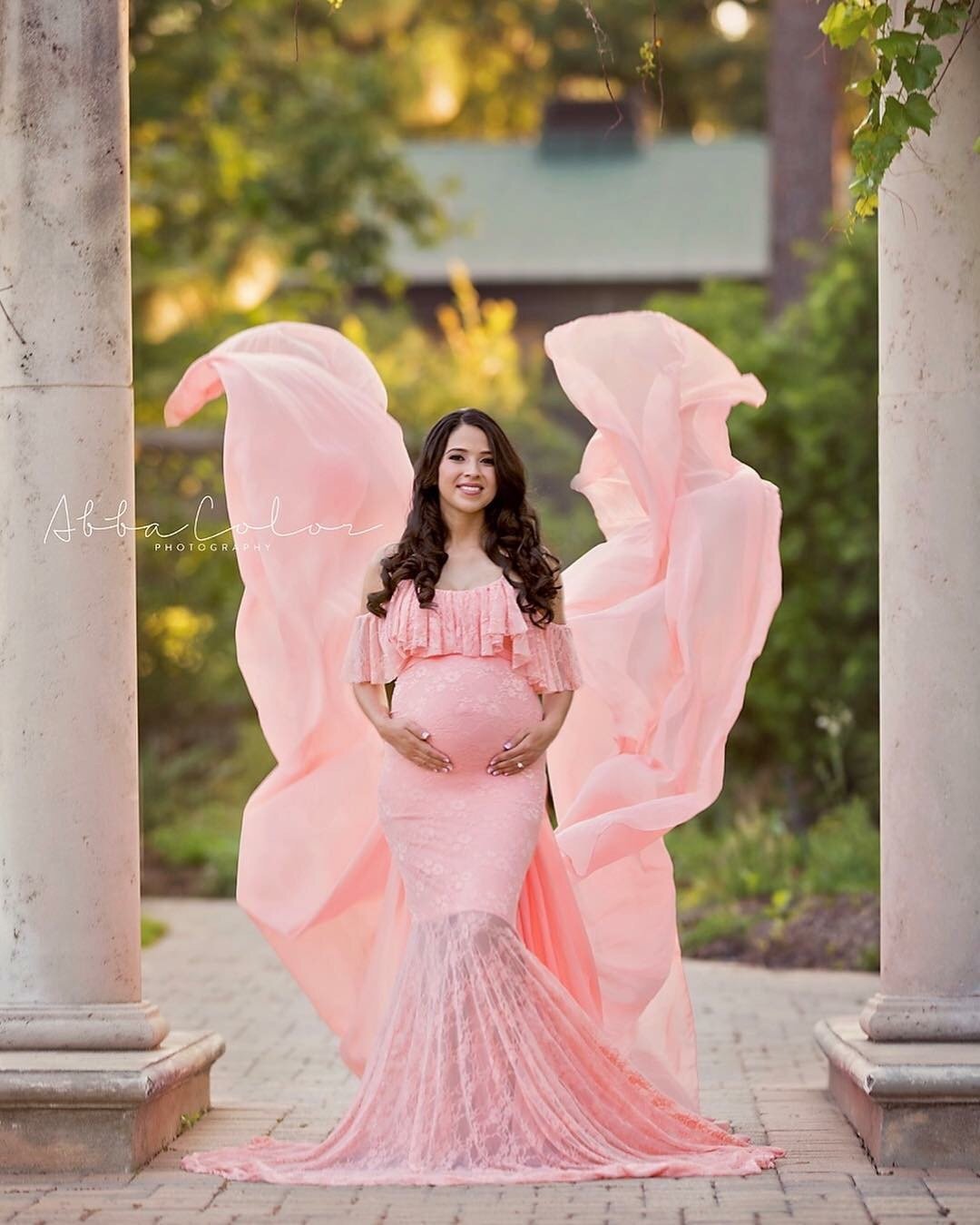 Fox Sexy Off the Shoulder Long Lilac Lace Maternity Dress for Photoshoot