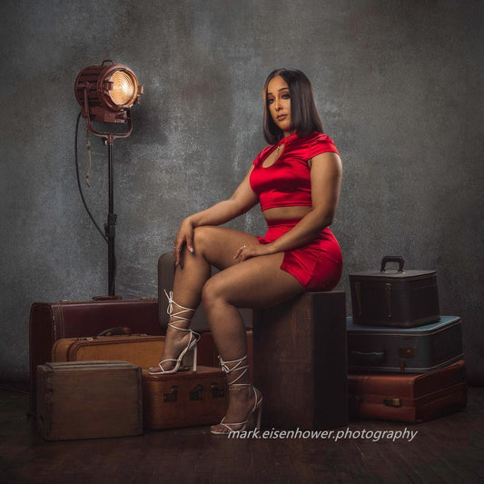 Fox Rolled Retro Rusty Portrait Vinyl Abstract Photo Backdrop - Foxbackdrop