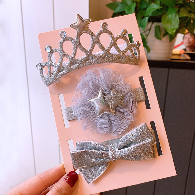 Fox Three-piece Gift Box With Bow Flower Headband Children's Lace Flower Hair Accessories
