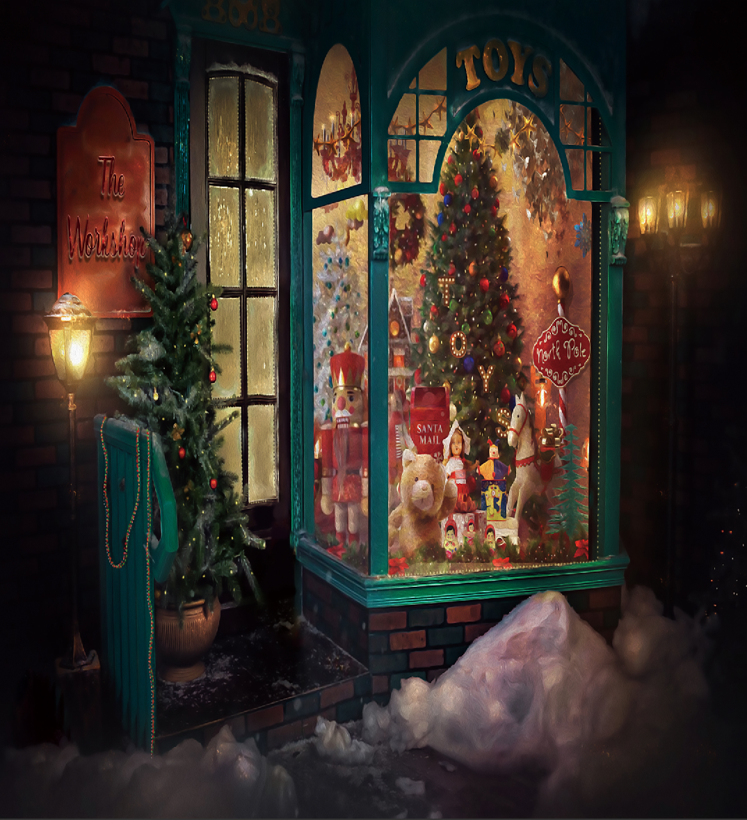 FOX 2.3x2.5m Christmas Vinyl backdrop