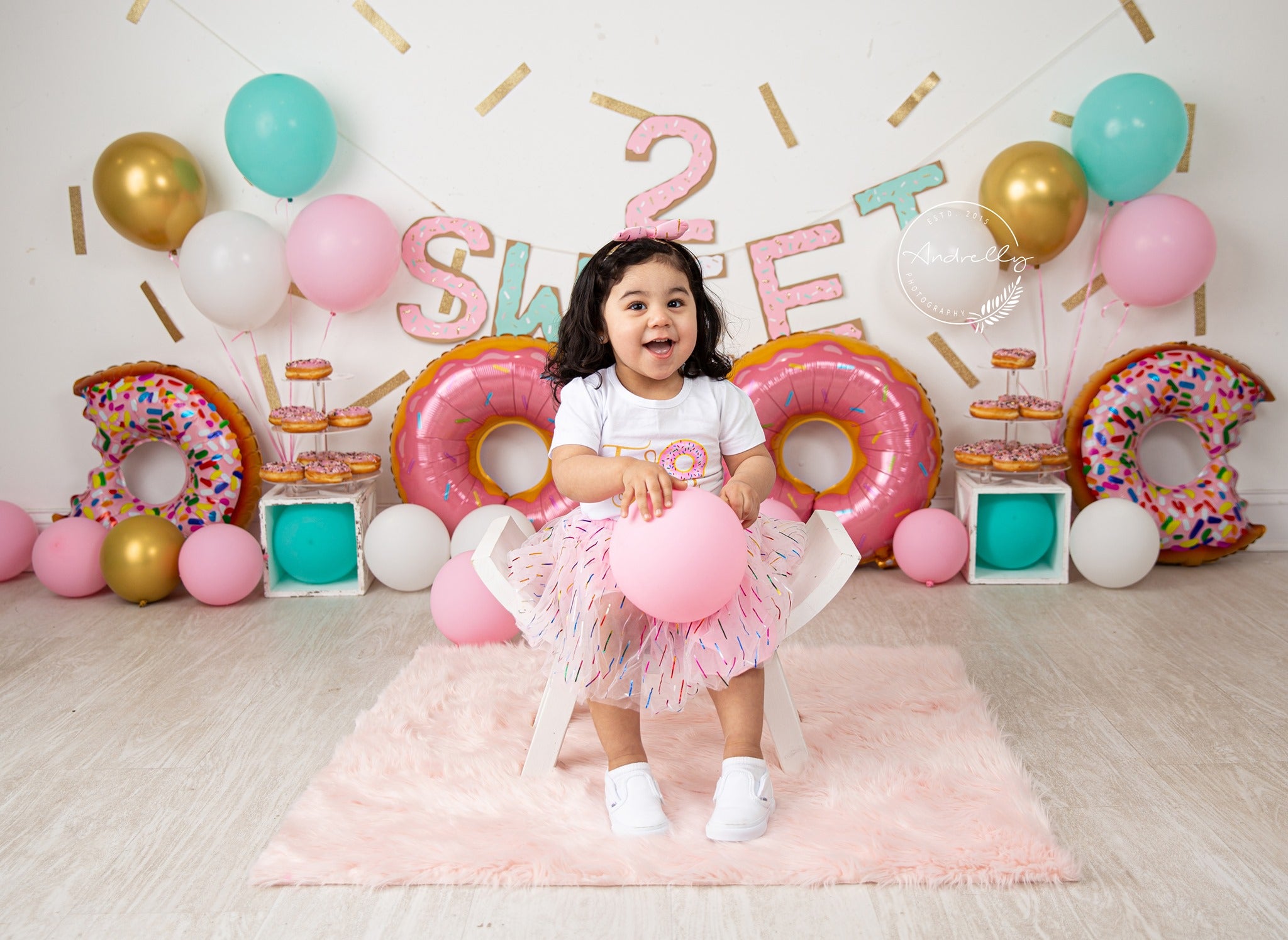 Fox Donut Grow Up Candy Cake Smash Backdrop Designed By Blanca Perez - Foxbackdrop