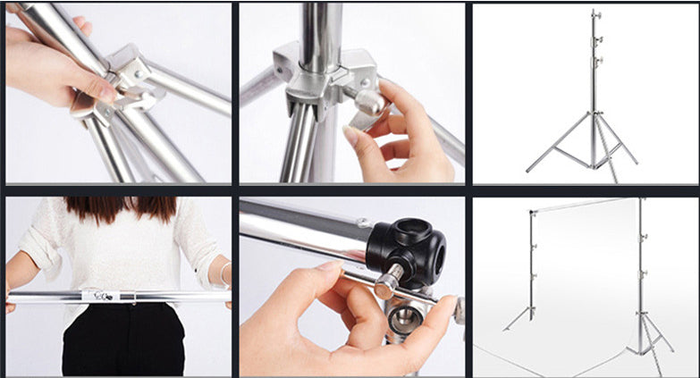 Fox 3x2.8m Stainless Steel Equipment Framework Telescopic Stand Adjustable Photographic Backdrop Display Stand - Foxbackdrop