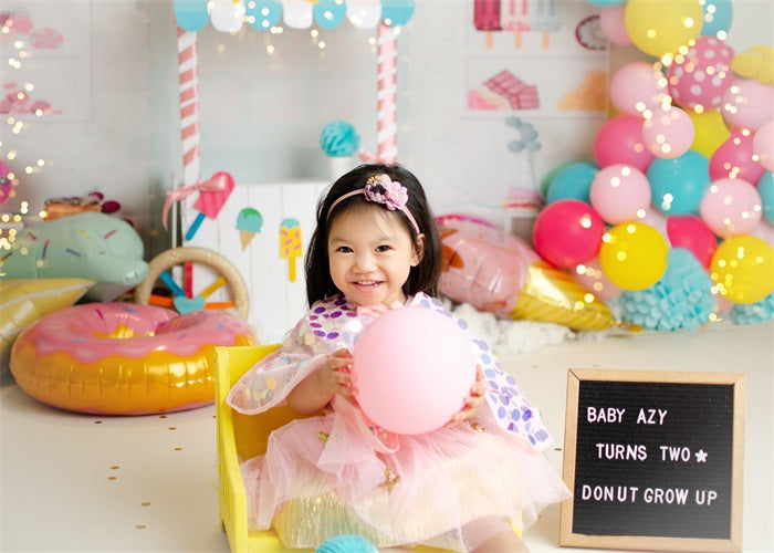 Fox Summer Candy Shop Cake Smash Vinyl/Fabric Backdrop Designed By Mommy me