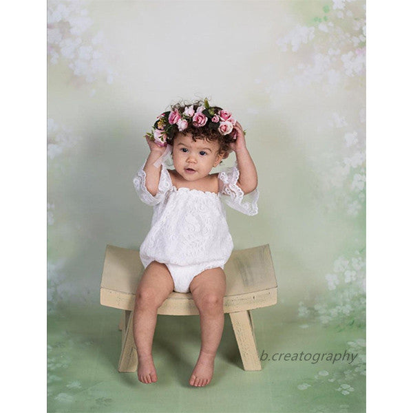 Fox Rolled Little White Flowers Dreamy Vinyl Backdrop - Foxbackdrop