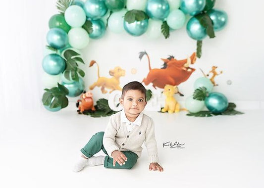 Fox Cake Smash Boy Birthday Animal Vinyl Backdrop Design by Kali