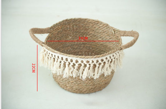 Fox Boho Natural Baskets for Newborn Photo Props - Foxbackdrop