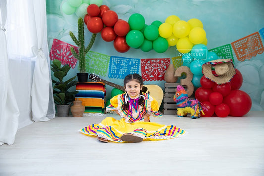 Fox Cakesmash Guitar Balloon Music Birthday Vinyl Backdrop Designed By Blanca Perez