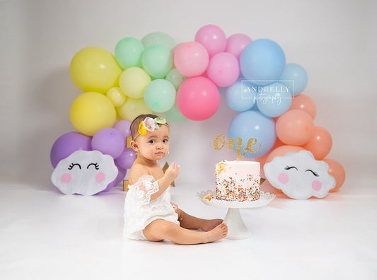 Fox Cakesmash Smiley Balloon Birthday Vinyl Backdrop Designed By Blanca Perez