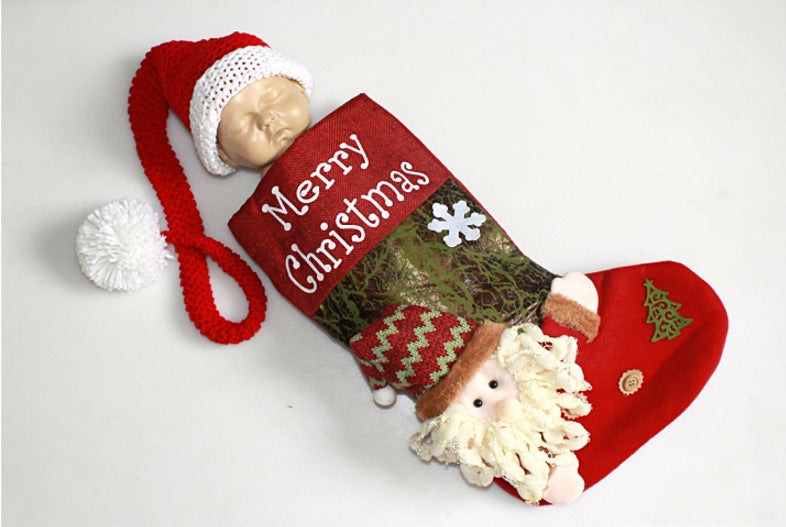 Fox 2 pcs Newborn Photography Santa Suit Sleeping Bag Socks
