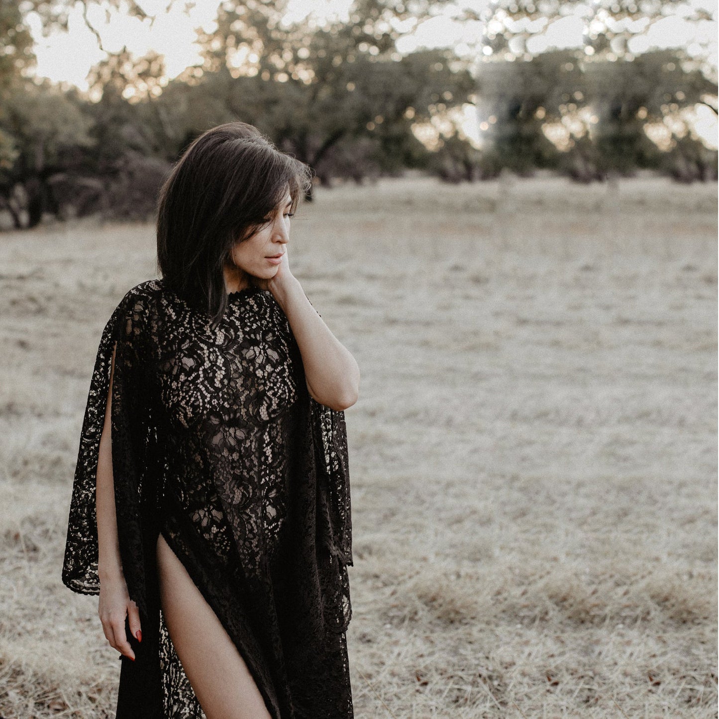 Fox Sexy Lace Mopping Maternity Dress for Photography