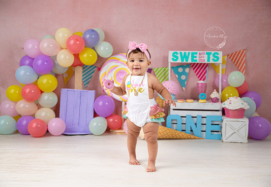 Fox Donut Pink Ice Cream Lollipop Birthday Vinyl Backdrop Designed By Blanca Perez