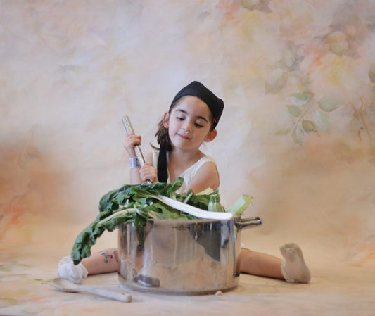 Fox Orange Yellow Flowers Adult Portrait Vinyl Backdrop