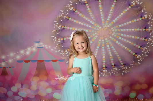 Fox Rolled Carnival Children Birthday Party Circus Vinyl Backdrop for Photography