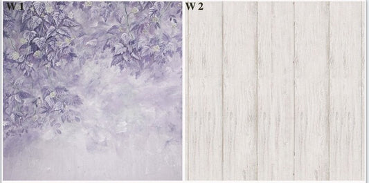Fox Lilac Flower/White Wood Double-sided Nano 2 in 1 Backdrop - Foxbackdrop
