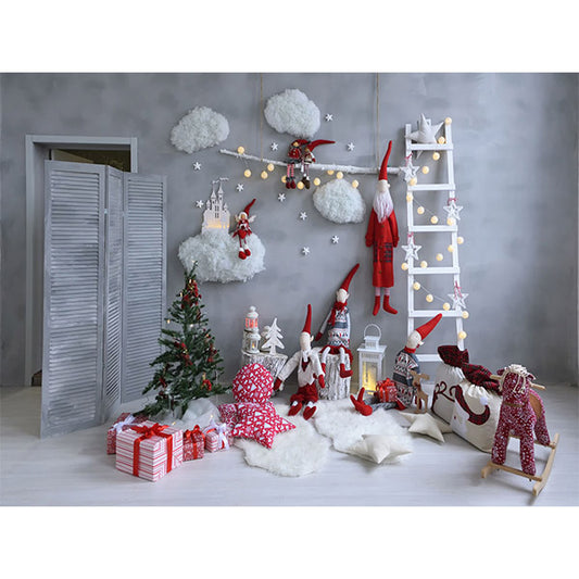 Fox Rolled Vinyl Christmas Backdrop for Photography - Foxbackdrop