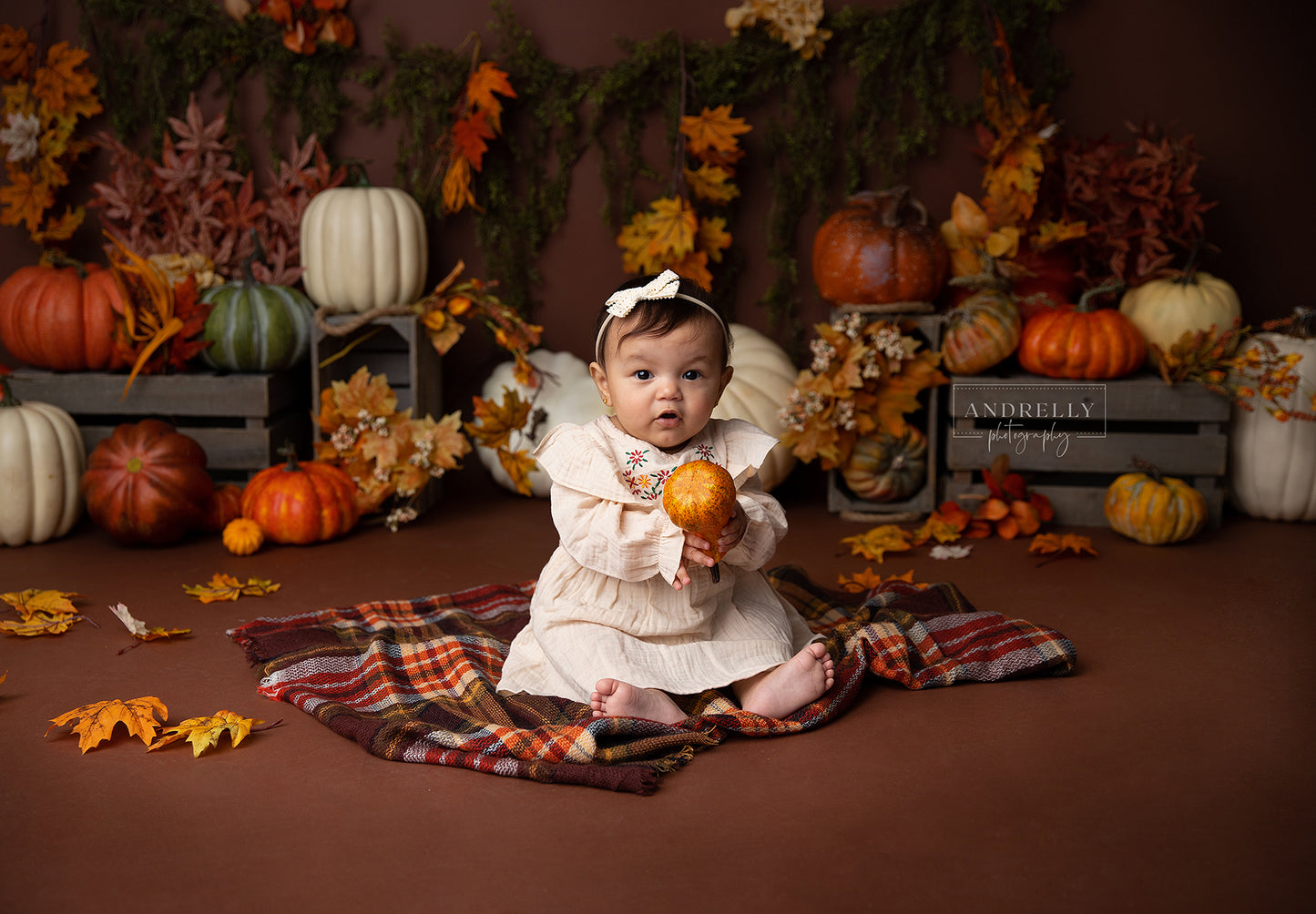 Fox Fall Vibes Autumn Vinyl Backdrop Designed by Blanca Perez
