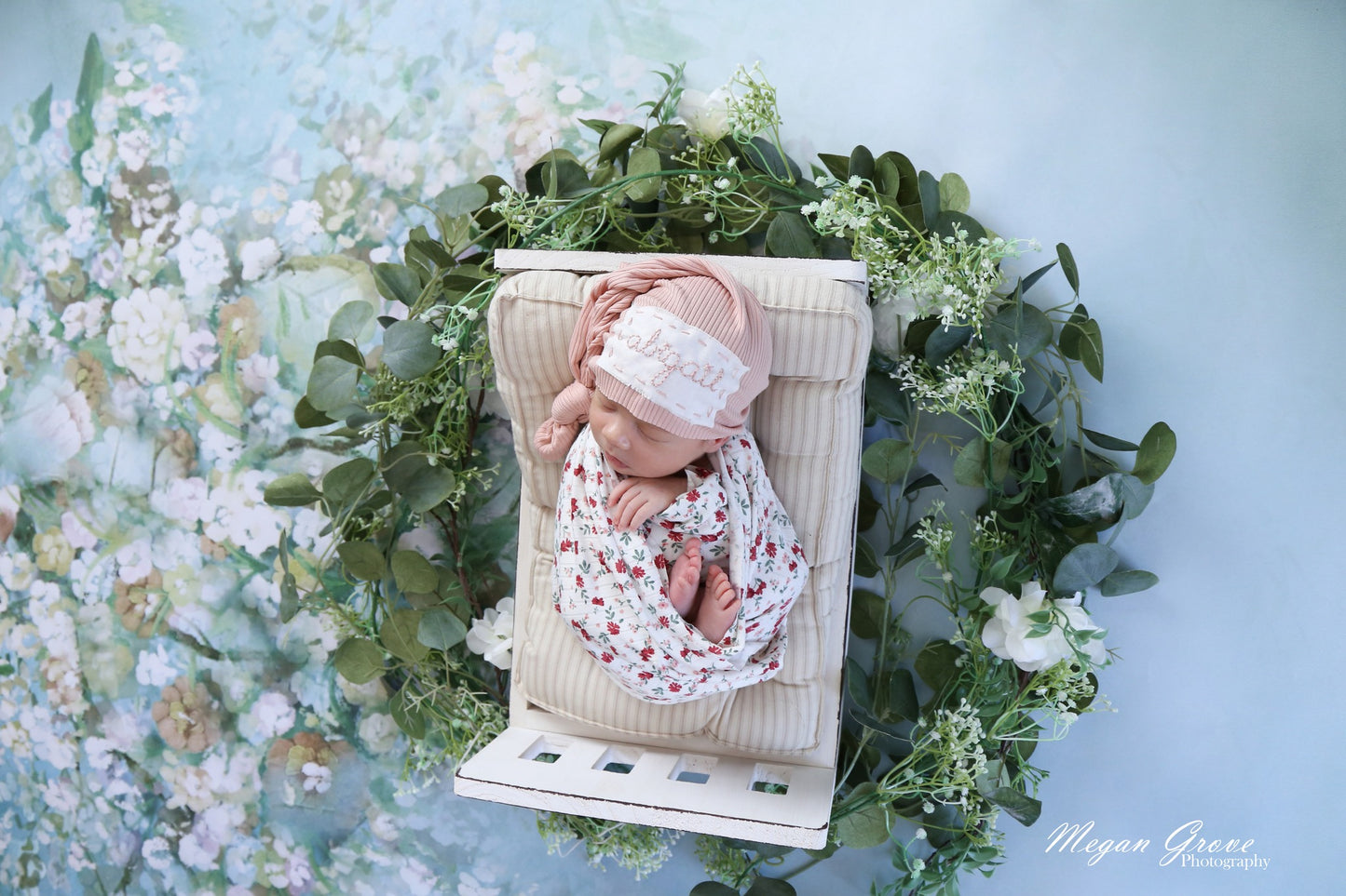 Fox Green White Flowers Vinyl Photo Backdrop