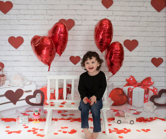 Fox Vinyl Valentine's Day Backdrop for Photography