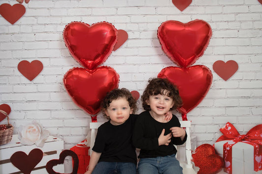 Fox Vinyl Valentine's Day Backdrop for Photography