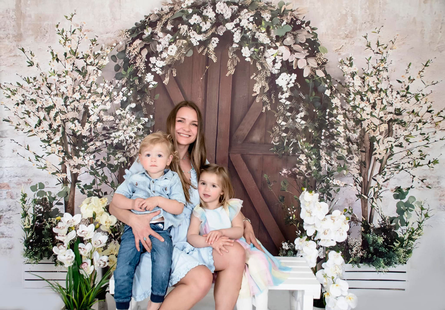 Fox Spring Flowers Door Photography Vinyl Backdrop