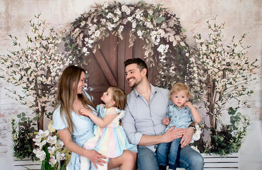 Fox Spring Flowers Door Photography Vinyl Backdrop