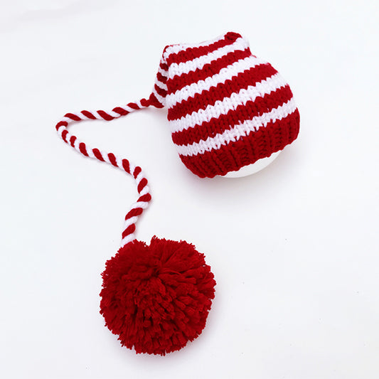 Fox Christmas Gift Baby Weave Long Tail Hat for Photography Prop Outfits - Foxbackdrop