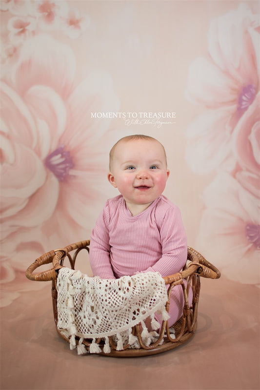 Fox Pink Flowers Dreamy Vinyl Children Photo Backdrop