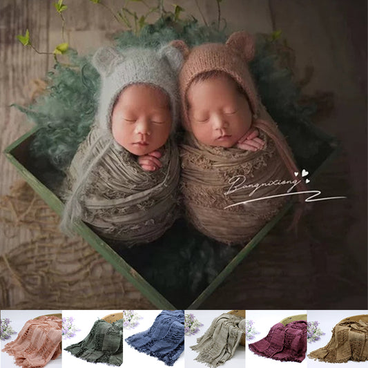 Fox 70x200cm Newborn Baby Posing Retro Wrap Tassel for Photography