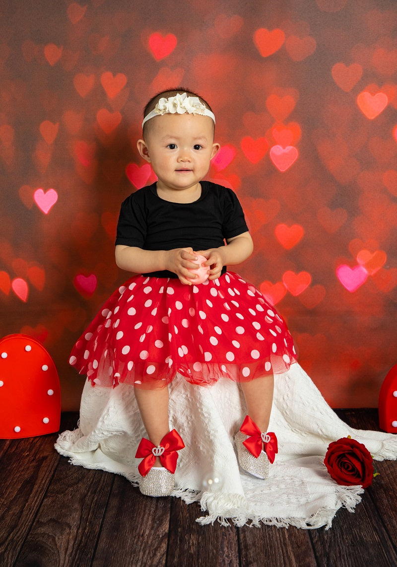 Fox Red Heart Bokeh Romantic Valentine's Day Vinyl Backdrop