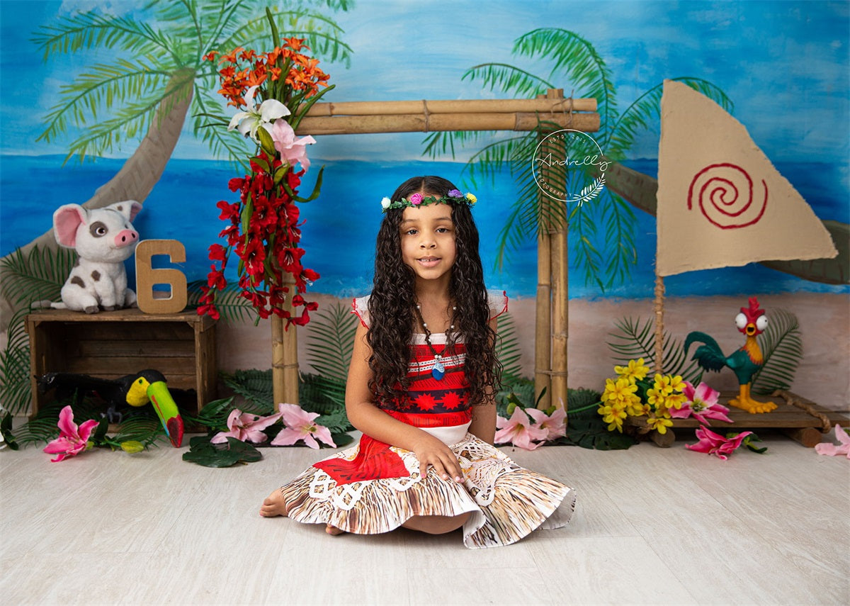 Fox Rolled Summer Seaside Holiday Vinyl Backdrop Designed By Blanca Perez - Foxbackdrop