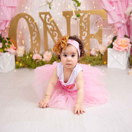 Fox Rolled Vinyl Pink Curtain Girl Birthday Backdrop Designed By Blanca Perez - Foxbackdrop