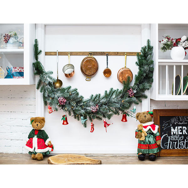 Fox Rolled Vinyl Christmas Bear Toy Photo Backdrop - Foxbackdrop