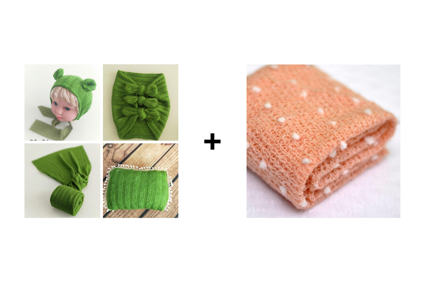 Warm up 2PCS Orange 150x50cm Posing Elasticity Fabric Wrap + Green Wraps 4 pcs Set