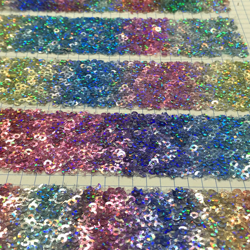 Fox 3mm Colorful Embroidered Cloth Irregular Gradient Symphony Sequins