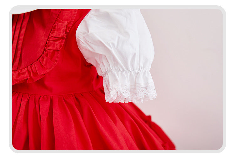 Fox Puff Sleeve Dress Girls One-year-old Princess Dress Lolita Retro Court Wind Tutu Skirt