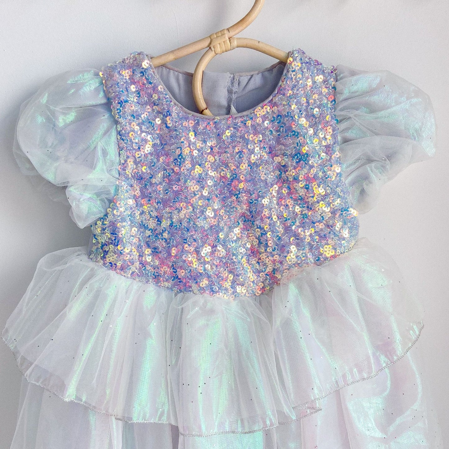 Fox Spring And Summer Tide Mermaid Sequined Magic Yarn Tutu Skirt Short-sleeved Princess Skirt