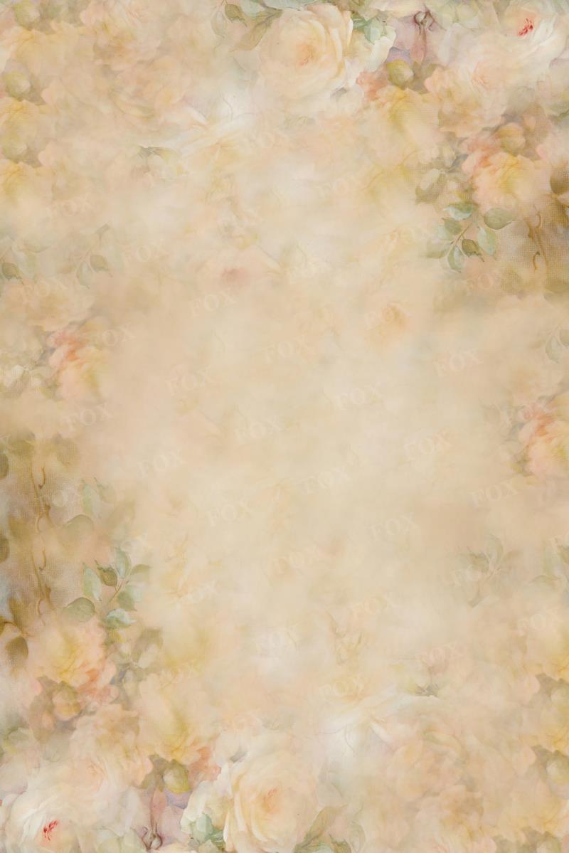 Fox Orange Yellow Flowers Adult Portrait Vinyl Backdrop