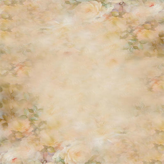 Fox Orange Yellow Flowers Adult Portrait Vinyl Backdrop