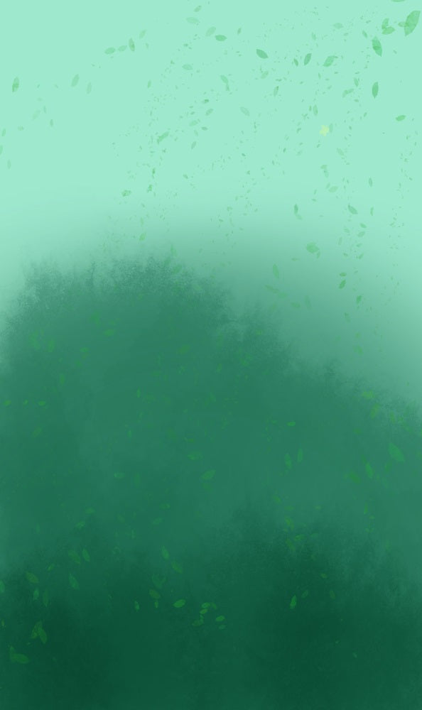 Fox Green Gradient Small Leaves Vinyl Backdrop Designed By Ani Ghelichian